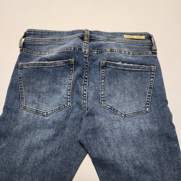 Pilcro & The Letterpress Mid Rise Jewel Hem Slim Straight Ankle Jeans - Picture 5 of 10